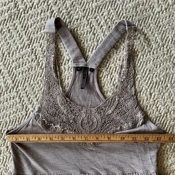 GUESS Sequin Ruffle Racerback Tank - S - Picture 8 of 9